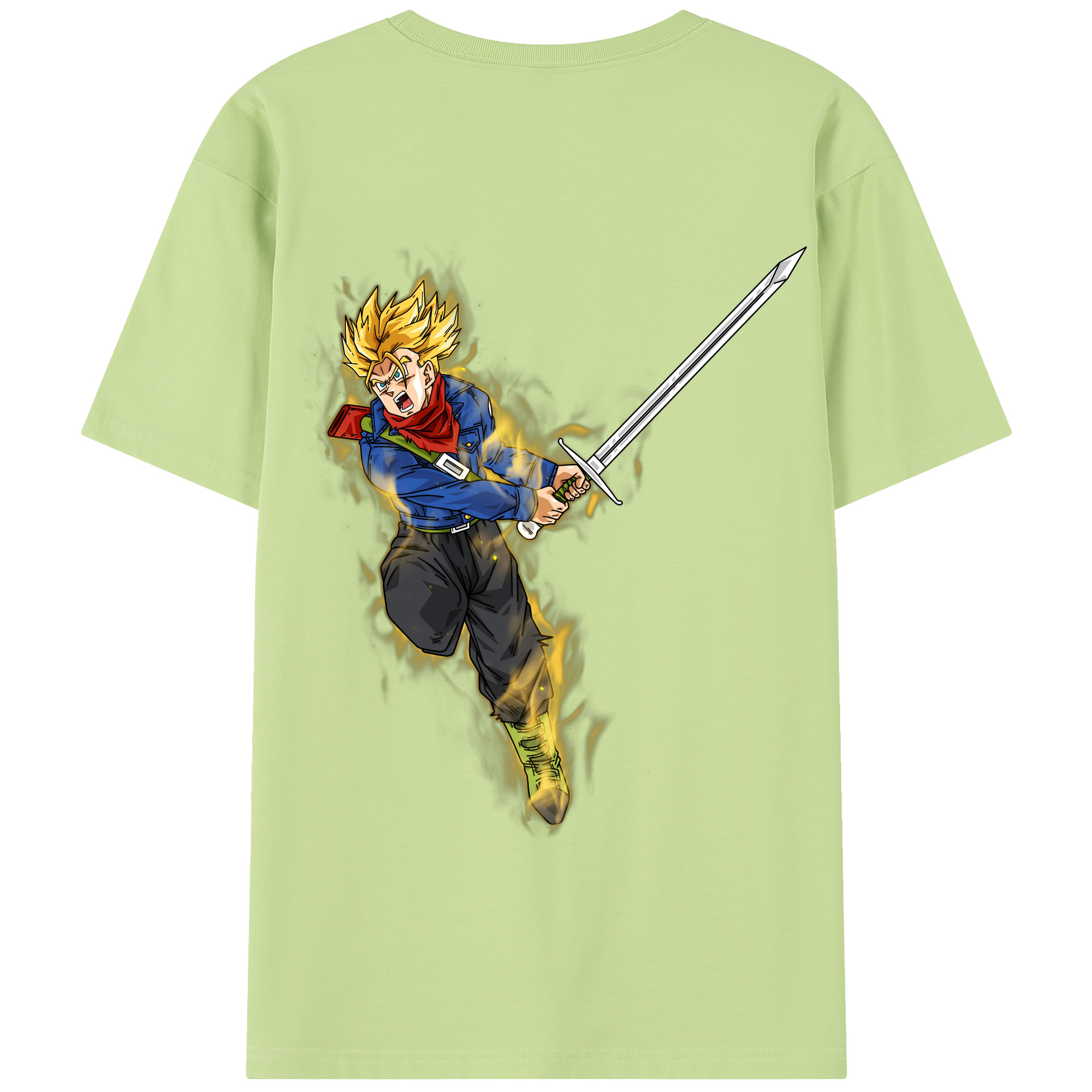 （画像用） ドラゴンボール トランクス（Torankusu）DRAGON BALL Trunks 綿100％半袖Tシャツ（背面プリント）